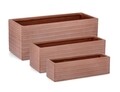 Set jardiniere pentru exterior 3 piese Tressage, Bizzotto, 80 x 30 x 30 cm, fibra de sticla si argila, teracota