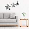 Set 3 decoratiuni de perete, Stars, Tanelorn, 80x44 cm, metal