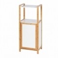 Organizator si cos pentru rufe 2 in 1 Finja, Wenko, 40 x 95 cm, bambus, alb/natur