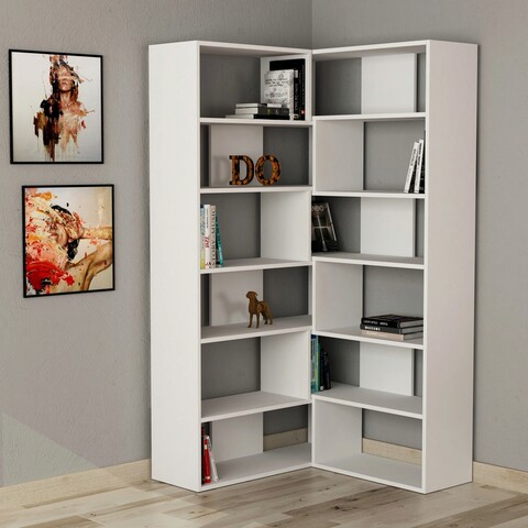 Corp biblioteca, Decortie, Molly N.4, 157.5x178.5x30 cm, Alb