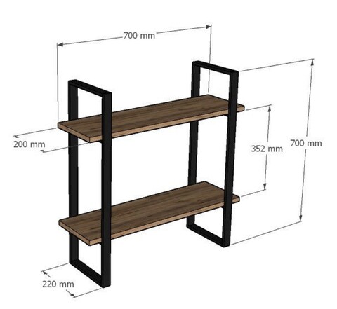 Raft de perete, Asse Home, Buba, 70x70x22 cm, Maro