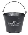 Ghiveci Bucket Shape, 23.3x19x16.8 cm, zinc, negru