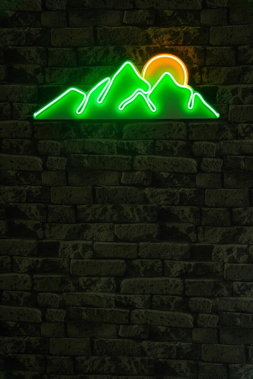 Decoratiune luminoasa LED, Mountain, Benzi flexibile de neon, DC 12 V, Verde galben - 1 | YEO