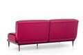 Canapea extensibila Anton Sofabed, Futon, 3 locuri, 190x130 cm, metal, rosu inchis