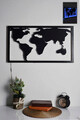 Decoratiune luminoasa LED, World Map 2, MDF, 60 LED-uri, Albastru