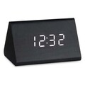 Ceas de masa cu alarma Gavin, Gift Decor, 11.7 x 8 x 7.5 cm, MDF, negru