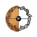 Ceas de perete, Wooden Clock, Lemn/metal, ø56 cm, Nuc / Negru