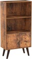 Corp biblioteca Vasagle, 60 x 30 x 120 cm, PAL, picioare din lemn masiv, maro rustic