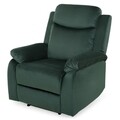 Fotoliu cu recliner manual, Louis XL, L.87 l.95 H.102, stofa, verde inchis