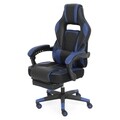 Scaun gaming, Rayan, L.70 l.69 H.122-130, piele ecologica/plastic/metal, albastru/negru