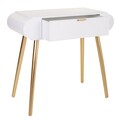 Consola cu 1 sertar Creaciones Meng, 84.5x38x77 cm, MDF, alb/auriu