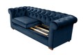 Canapea extensibila Oxford Chesterfield, 88x216x75 cm, 3 locuri, Dark Blue