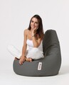 Fotoliu puf, Bean Bag, Ferndale Drop L, 80 x 80 cm, poliester impermeabil, gri fumuriu