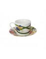 Set 2 cesti cu farfurie pentru ceai Fiori Di Campo, Brandani, 150 ml, portelan New Bone China