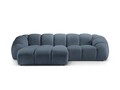 Coltar stanga 3 locuri, Diana-192, Micadoni Home, 294x182x72 cm, catifea structurata, albastru jeans