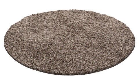 Covor rotund Shaggy Louis, Decorino, 80x80 cm, polipropilena, maro