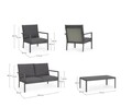 Set mobilier pentru gradina/terasa 4 piese Konnor, Bizzotto, aluminiu/tesatura impermeabila Ofelin, antracit