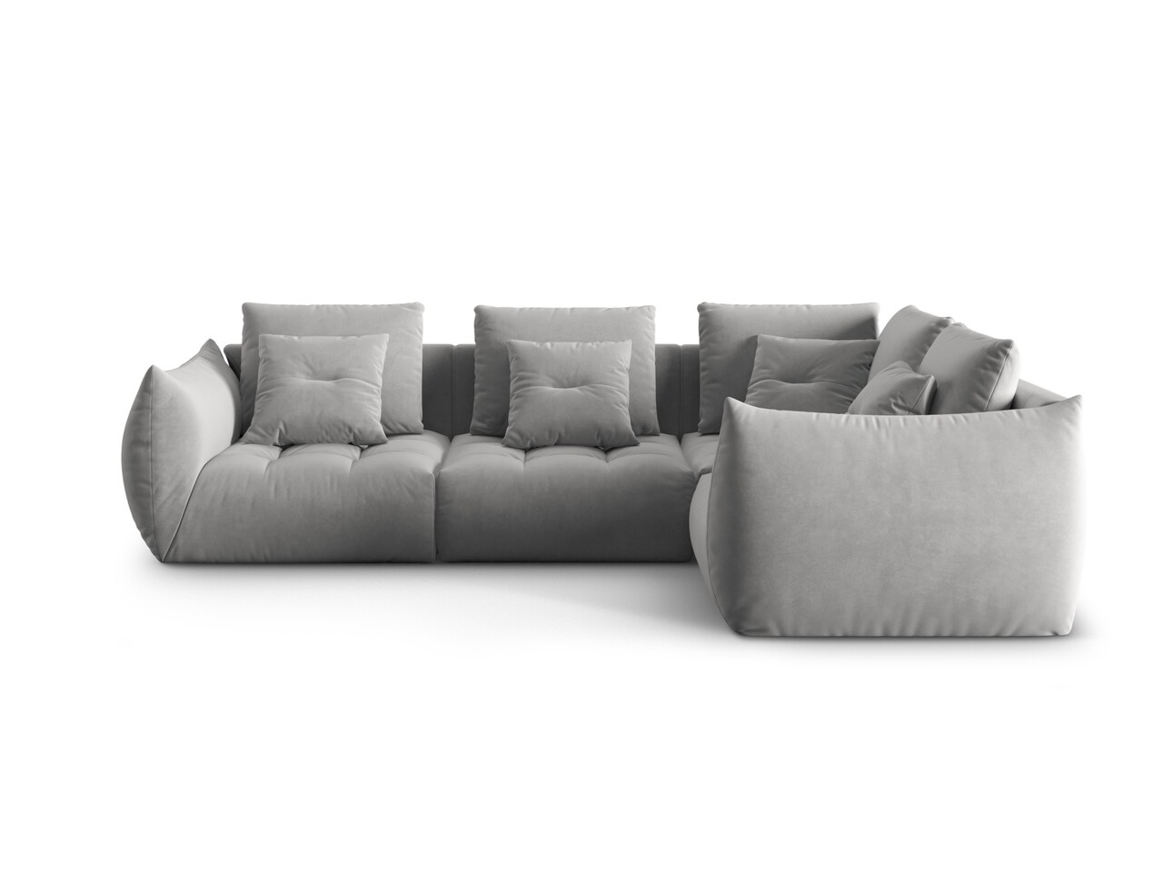 Coltar modular dreapta 3 locuri, Bloom-184, Micadoni Home, 316x216x95 cm, catifea, gri - 1 | YEO