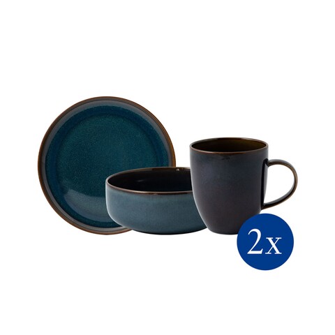 Set de masa 6 piese, Like Villeroy & Boch, Crafted Denim, portelan premium, albastru