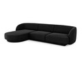 Coltar stanga 4 locuri, Miley, Micadoni Home, BL, 259x155x74 cm, poliester chenille, negru