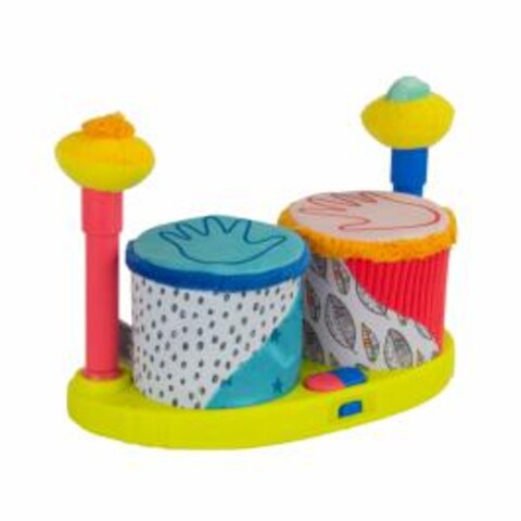 Jucarie Primul meu set de tobe Lamaze, 29.5x18x13.5 cm, plus/textil/plastic, multicolor