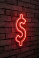 Decoratiune luminoasa LED, Dollar Sign, Benzi flexibile de neon, DC 12 V, Rosu