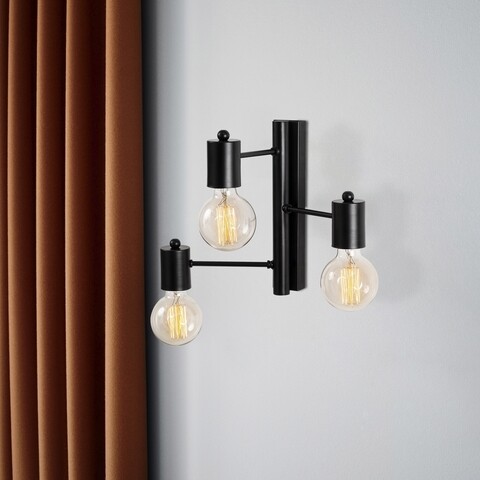 Lampa de perete Opviq Hexa, 30x40 cm, 3 x E27, 40 W, negru