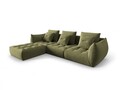 Coltar modular reversibil 2 locuri, Bloom-184, Micadoni Home, 332x216x95 cm, catifea, verde deschis