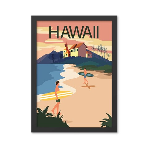 Tablou decorativ, Hawaii (55 x 75), MDF , Polistiren, Multicolor