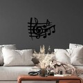 Decoratiune de perete, Musical 3, Metal, Dimensiune: 70 x 58 cm, Negru