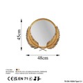 Oglinda decorativa, Palm Mirror M, Metal, Dimensiune: 48 x 45 cm, Bronz