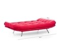 Canapea extensibila Misa Sofabed, Futon, 3 locuri, 198x128 cm, metal, rosu