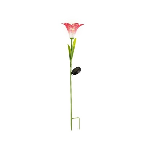 Poza Lampa de gradina Lily, Lumineo, 17x17x82.5 cm, metal, roz/alb
