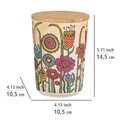 Recipient depozitare pentru bucatarie, Wenko, Flowers, 0.7 L, 10.5 x 14.5 x 10.5 cm, Flowers, silicon/plastic/bambus