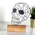 Decoratiune, Skull, 17x29x3.5 cm, Metal, Negru