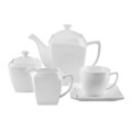 Set cafea 17 piese Monaco, Ambition, 6 persoane, 220 ml, portelan, alb