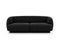 Canapea 2 locuri, Miley, Micadoni Home, BL, 184x85x74 cm, poliester chenille, negru