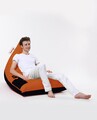 Fotoliu puf, Bean Bag Ferndale, Pyramid Double Color, 145 cm, poliester impermeabil, portocaliu