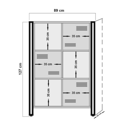 Biblioteca Cosmo Neva, Sapphire, 89x35x127 cm, natural/negru