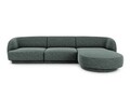 Coltar dreapta 4 locuri, Miley, Micadoni Home, BL, 259x155x74 cm, poliester chenille, albastru petrol