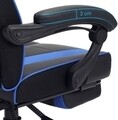 Scaun de birou ergonomic Gaming, Vasagle, piele ecologica, negru/albastru