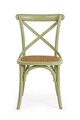 Scaun Cross, Bizzotto, 50.5x52x87 cm, lemn de ulm/ratan, verde