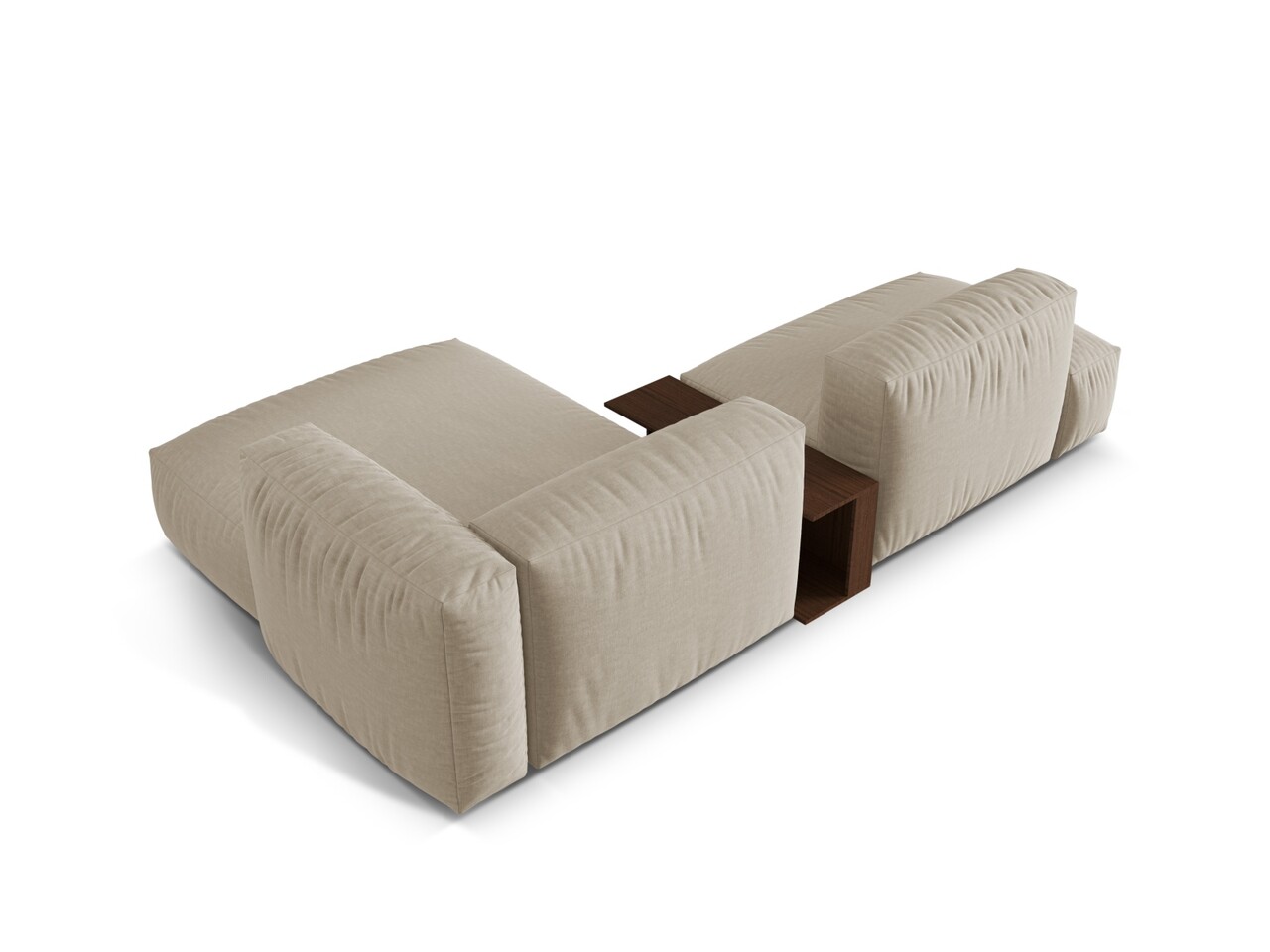 Coltar modular dreapta 2 locuri, Martina-169, Micadoni Home, 285x176x75 cm, tesatura structurata catifelata, bej deschis - 1 | YEO