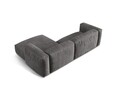 Coltar modular dreapta 2 locuri, Martina-120, Micadoni Home, 283x176x75 cm, catifea, gri