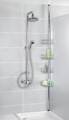 Etajera de colt extensibila pentru baie, Wenko, Domaso, 25 x 62-275 x 20 cm, inox