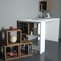 Set birou si biblioteca Box, Hommy Craft, alb/maro