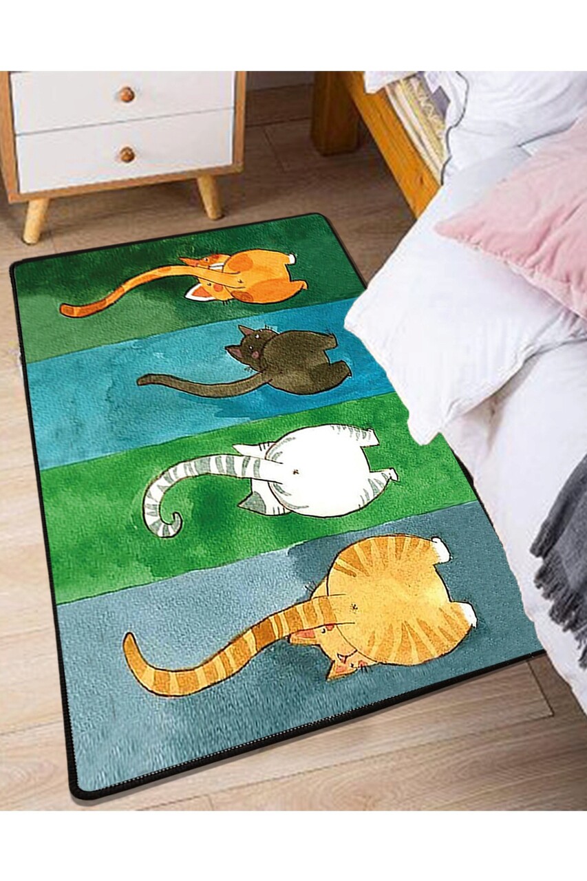 Covor, Gatto Carino, 80x150 cm, Poliester, Multicolor - 1 | YEO