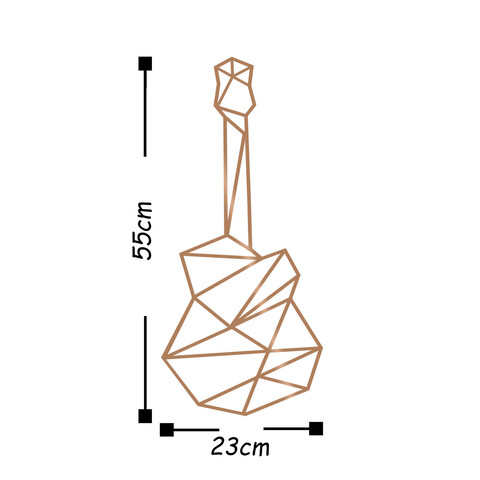 Decoratiune de perete, Guitar 2, Metal, Dimensiune: 23 x 55 cm, Cupru