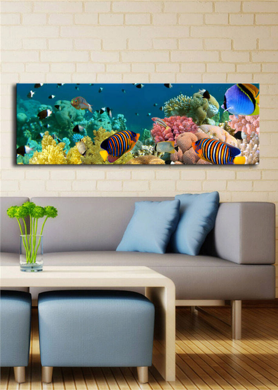 Tablou decorativ cu lumina LED, 3090DACT-13, Canvas, 30 x 90 cm, Multicolor - 1 | YEO