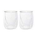 Set 2 pahare forma geometrica Cembra Modern, Homla, 280 ml, sticla borosilicata, transparent